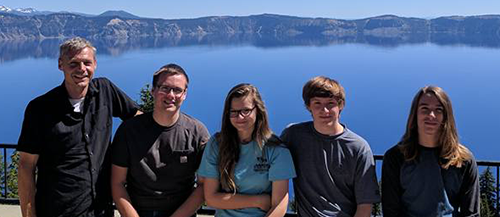 Brad Fackrell and family at Crater Lake